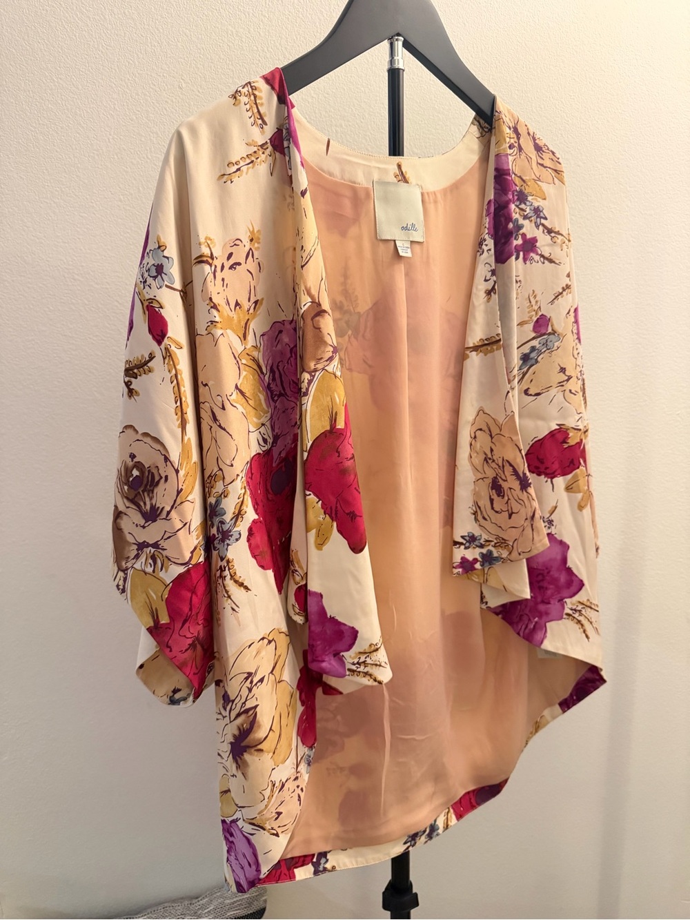 Odille Silk Floral Kimono Top - Picture 4 of 12